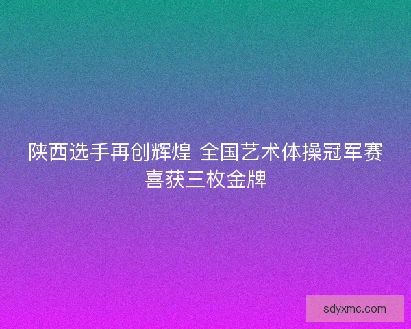陕西选手再创辉煌 全国艺术体操冠军赛喜获三枚金牌