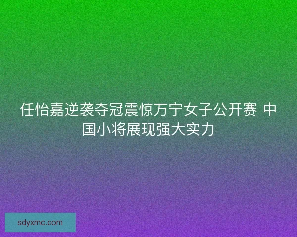 任怡嘉逆袭夺冠震惊万宁女子公开赛 中国小将展现强大实力